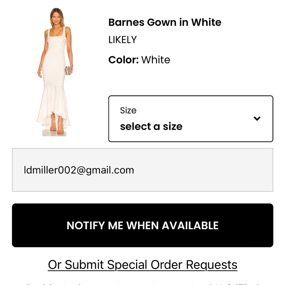 Likely White Asymmetrical Tiered Gown with Spaghetti Straps